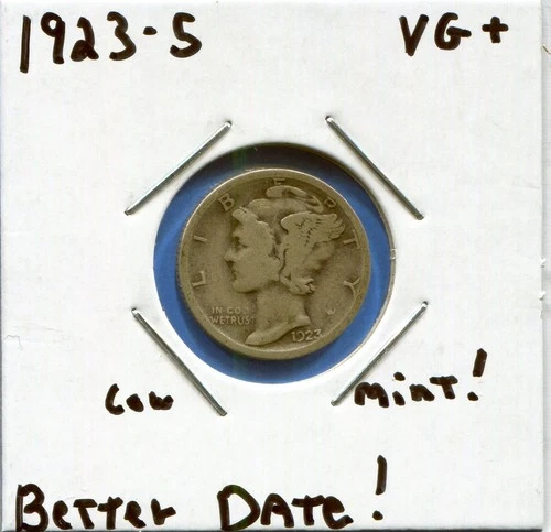 W@W 1923-s  MERCURY DIME !!!! ( Better Date !!!! ) VG+ !!!!!