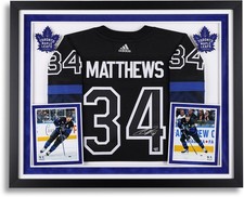 Auston Matthews Toronto Maple Leafs Framed Signed Black Alternate Adidas Jersey