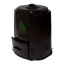 Garden Compost Bin 82 Gal. with Twist-Lock Lid Harvest Door & Guide Adjustable