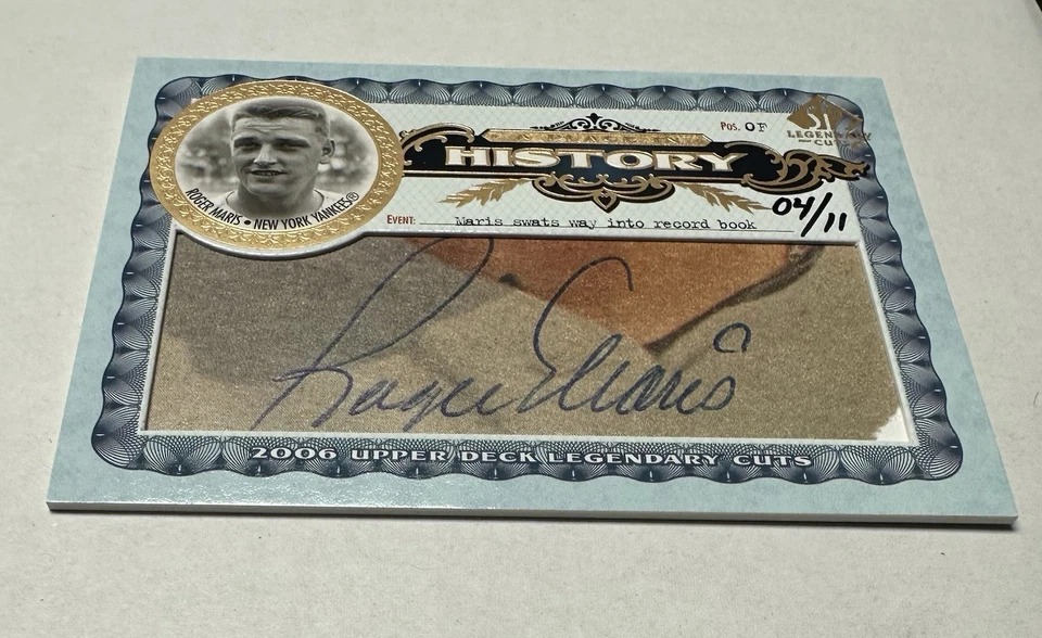 2006 Upper Deck Roger Maris AUTO #/11 Place in History Yankees - Image 2 of 3