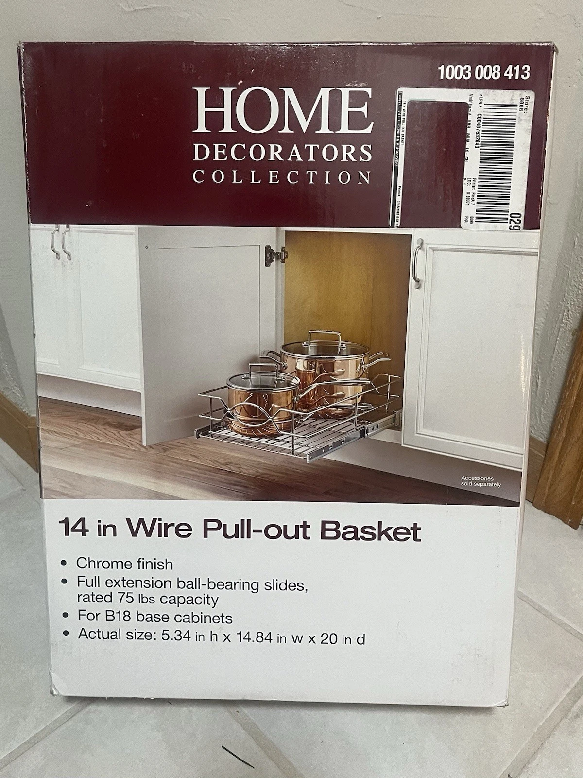 Home Decorators Collection 14 in. Wire Pull-Out Basket for Kitchen Cabinets
Opens in a new window or
