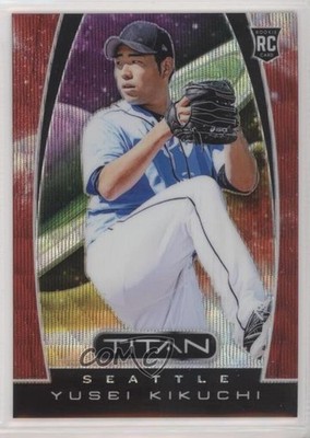 2019 Panini Chronicles Titan Ruby Wave Prizm /199 Yusei Kikuchi #6 Rookie RC 3d6