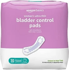 Womens Incontinence Pads Bladder Control Postpartum Light Absorbency 30 Count