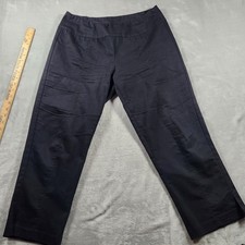 Fresh Produce Capris Pants M Black Cropped Elastic Waist Pull On Coastal Grandma