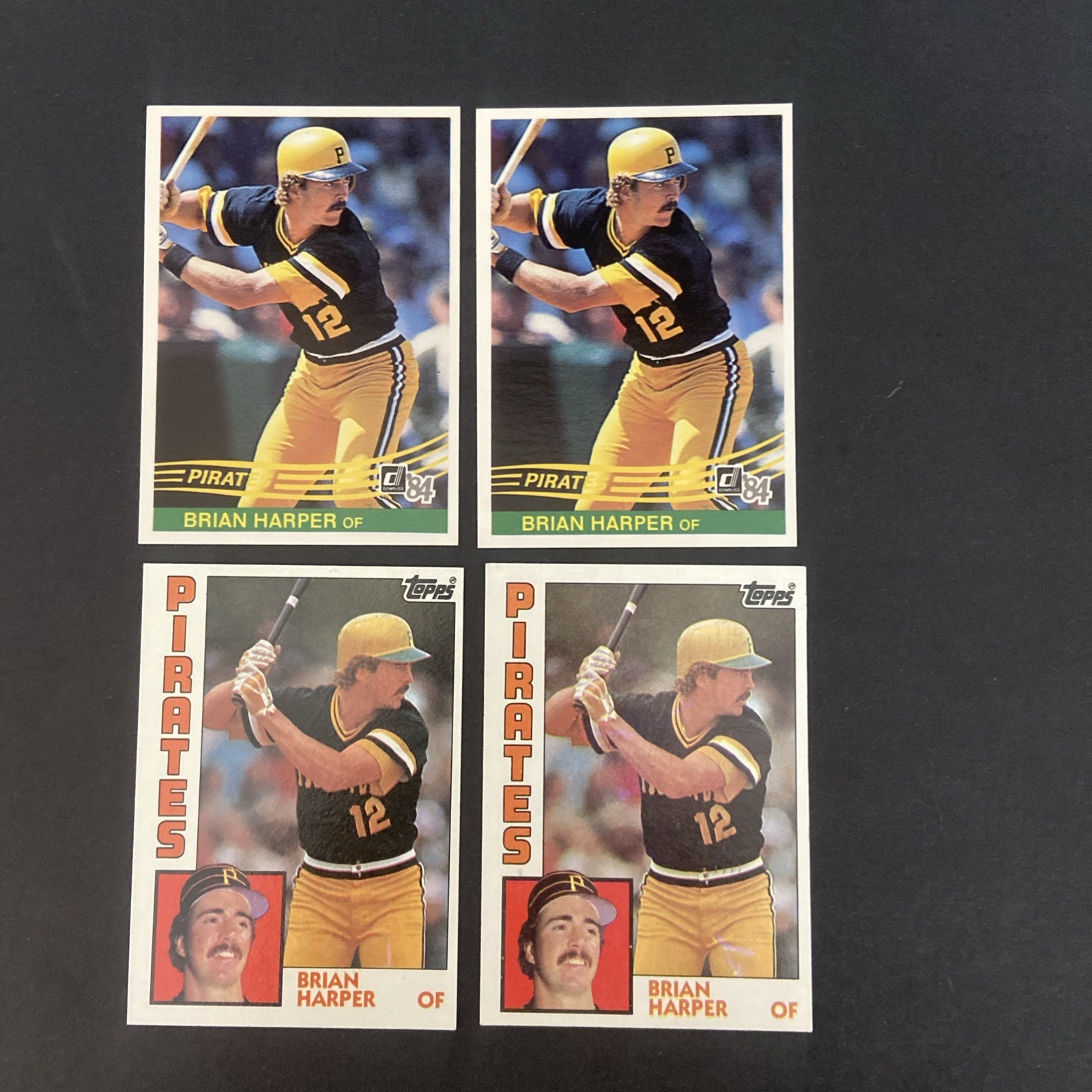 Brian Harper Rookie RC - Lot of 4 - 1984 Donruss & Topps - Pittsburgh Pirates 