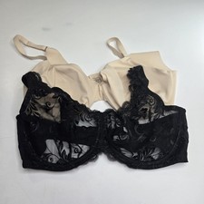 Soma Bundle Intimate Sensuas Black And Taupe Unlined Bras  38DD.  A12