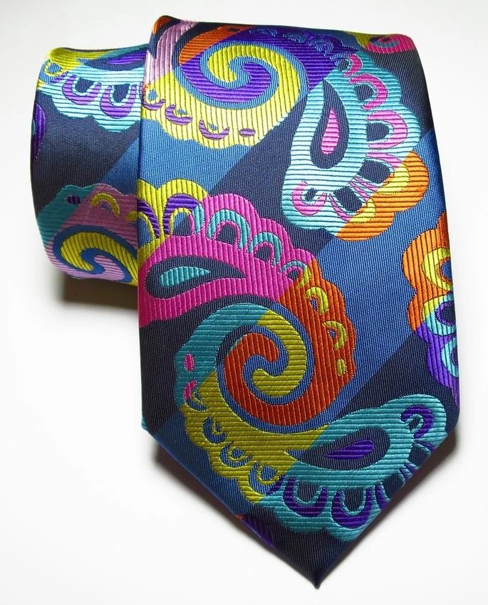 Nueva Corbata Clásica Paisley Multicolor TEJIDA JACQUARD Seda Para Hombre Foto 2 de 2