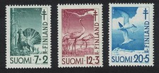 Capercaillie Cranes Terns Birds 3v Finland 1951 MNH SG#500-502