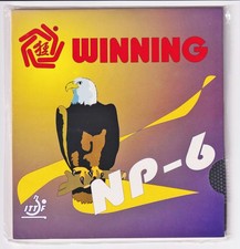 Alter Tischtennisbelag WINNING NP-6 in 1,1 mm schwarz (halblange Noppe außen)