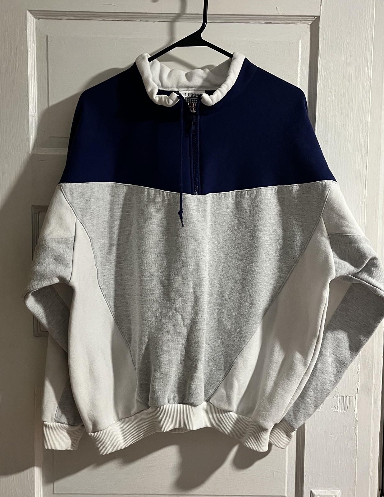 VTG Claybrooke Sport Quarter Zip Sweatshirt Size XL - Color block