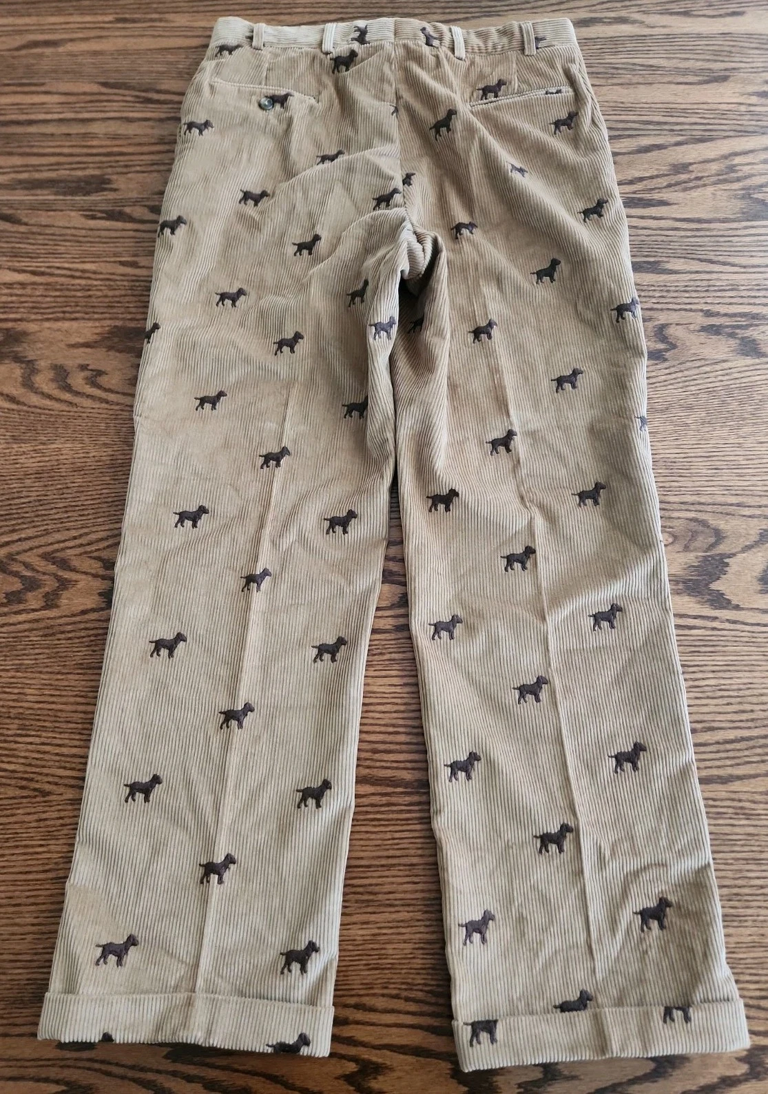 Vtg Orvis Pants Mens 38x32 (36x32) Tan Corduroy Dog Embroidered Cuffed USA Made - product detail image 10