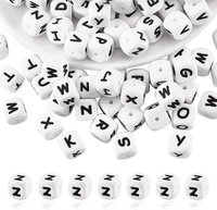 Weiß Buchstabenperlen Silikonperlen Buchstaben Perlen Z, 20 StüCk
