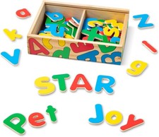 52 Wooden Alphabet Magnets Uppercase Lowercase