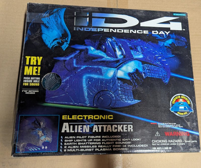 ID4 Independence Day - Electronic Alien Attacker Ship - w/ opened box and extras