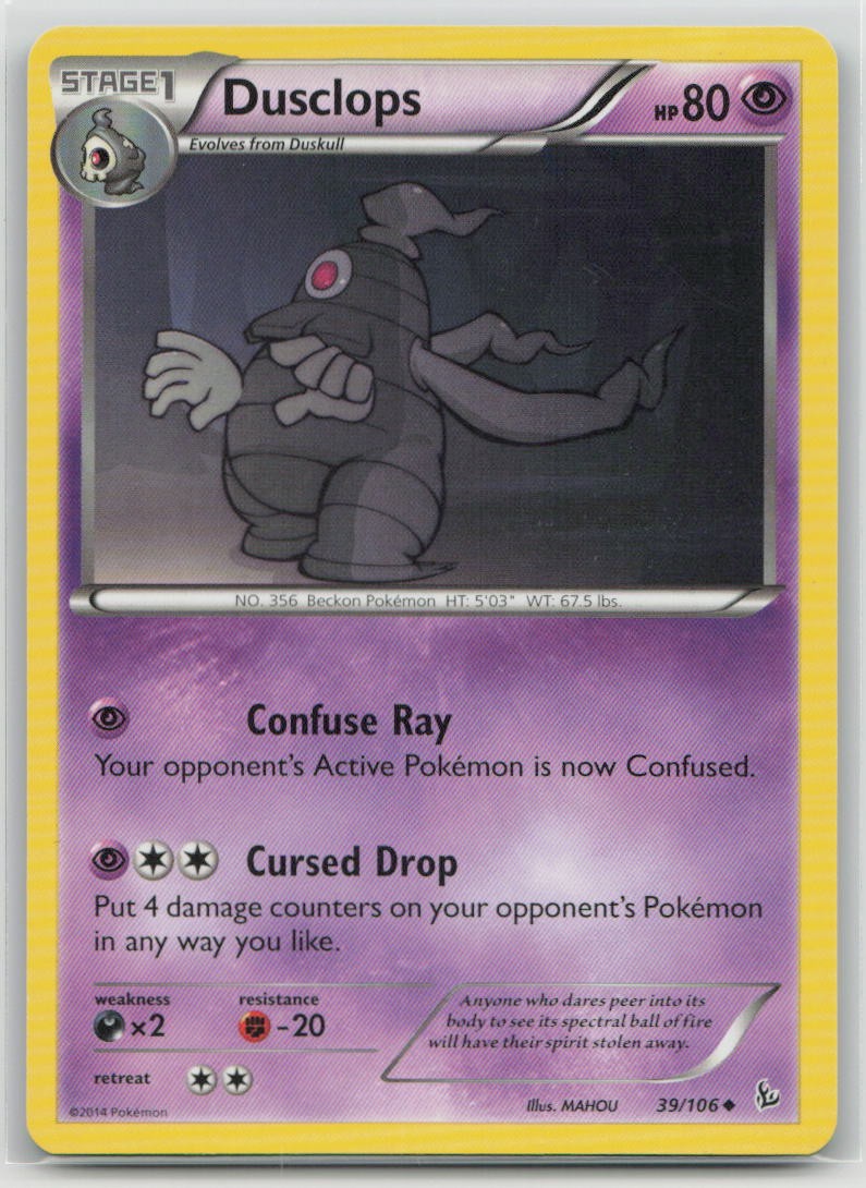 Dusclops 39/106 Uncommon Flashfire Pokemon Lightly Played