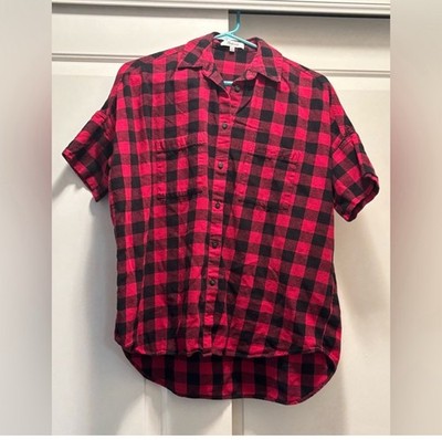 Madewell Flannel Courier Shirt in Buffalo Check, size XS