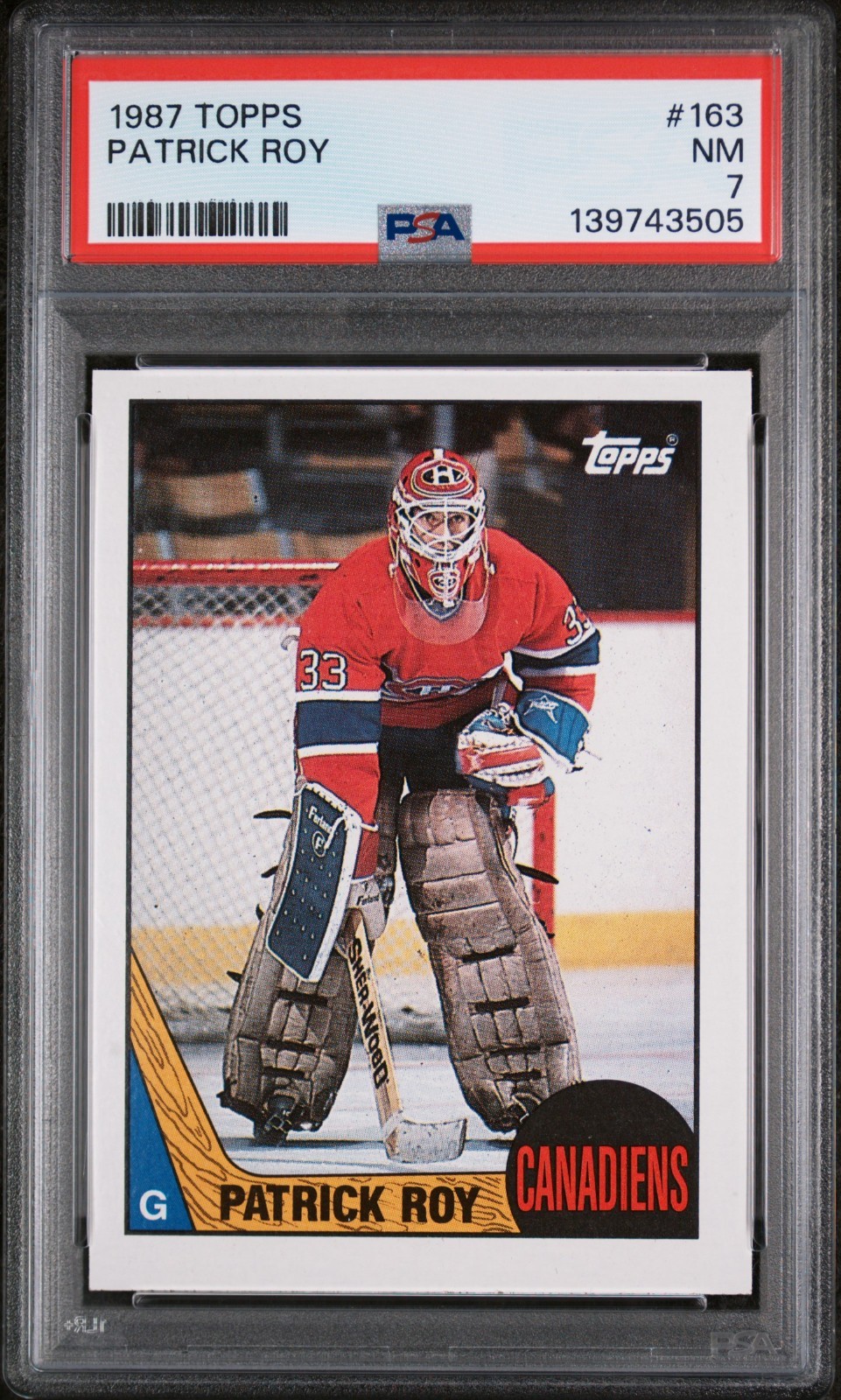 1987-88 Topps Patrick Roy #163 PSA 7