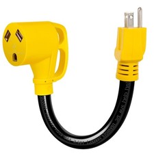 RV 30 amp to 110V Adapter, 15 Amp to 30Amp RV Adapter NEMA 5-15P Male to NEMA...