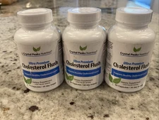 3 Bottles CRYSTAL PEAKS NUTRITION Cholesterol Flush 60 Caps EXP 05/28