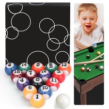 0.98 Inch Mini Billiard Balls Set, 16PCS Kids Pool for Muti-colors