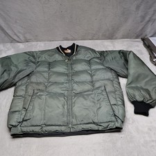 Comfy Down Jacket Mens Large Green Quilted Insulated USA Made Puffer VTG READ