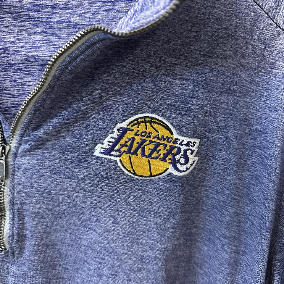 Camisa Pullover Grande LA Lakers Columbia Golf 1/4 Cremallera Púrpura Manga Larga Foto 3 de 4