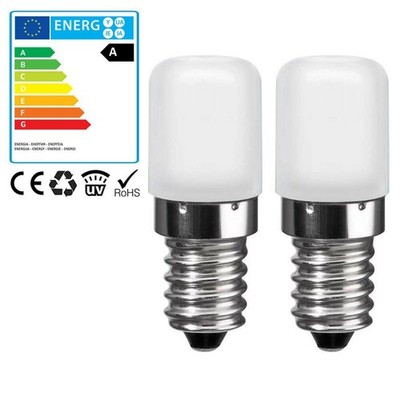 2x E14 LED 1,8W - 15W Kühlschrankbirne Kaltweiß Kühlschranklampe BULB