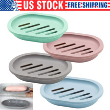 Bathroom Water Draining Soap Dish Case Holder Drainer Soap Saver Storage Box New