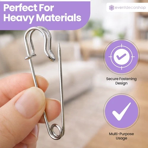 1-20pcs Heavy Duty Strong Silver Large Safety Pins DIY Crafts Clothing Blazers - Picture 6 of 9
