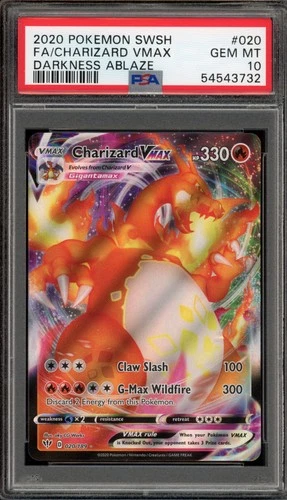 Pokemon Charizard VMAX Darkness Ablaze Full Art #020 PSA 10 Gem Mint
