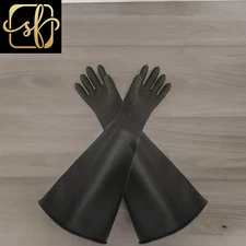 Heavy Duty Sandblasting Gloves 24.8" Rubber Gloves for Sandblaster Protective Sa