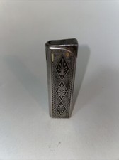 SILVER LEO X-I JAPAN VINTAGE ANTIQUE CIGARETTE LIGHTER WITH PATINA COLLECTIBLE