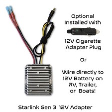 Starlink 12V Conversion Unit - Prewired for Gen 3 - Optional Car Adapter
