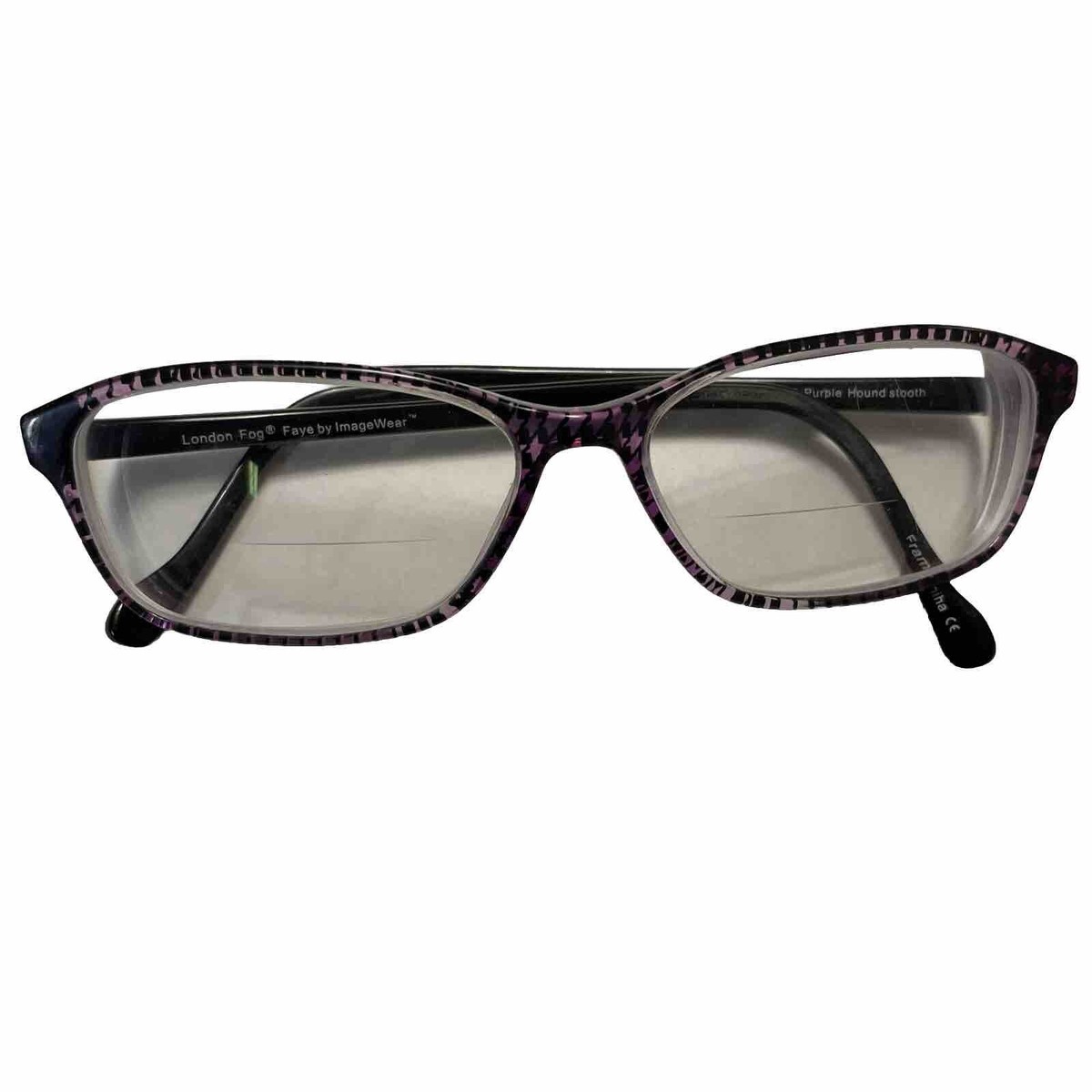 London Fog Non-Prescription Women\'s Dark Purple Full-Rim Eyeglasses London Fog Eyeglasses Frames Marjorie Black Purple 52-16-15  main image 4