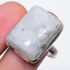 Rainbow Moonstone Gemstone Adjustable Ring Handmade Wedding Gift Jewelry FR 2072