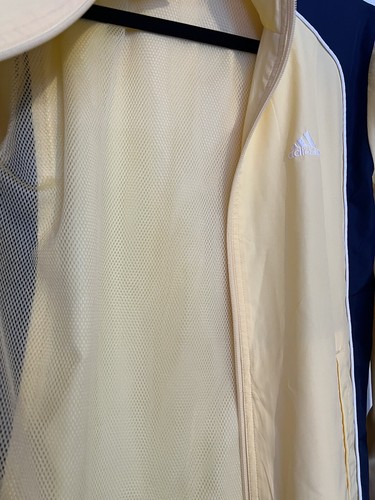 adidas Windbreaker Jacket - yellow with navy. 3 stripe jacket is bright yellow - Picture 14 of 17