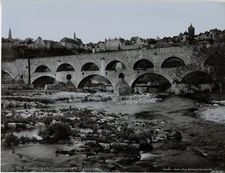 Zelder, Germany, Rothenburg o. Doppelbrücke m. Stadtparthie vintage print, Ger