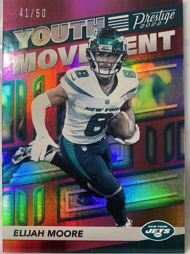 2022 Prestige Youth Movement Elijah Moore Pink Holo /50 + Mosaic Pink Prizm RC 2 - Image 3 of 4