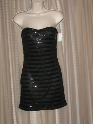 Womens Black Empire Waist Sequinned Black Mini Pencil Bodycon Dress Sz S/M  | eBay