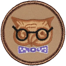 Wise Owl Patrol Patch - 2" Round Embroidered Patch