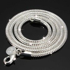 925 Sterling Silver Snake Chain Necklace 20'' Stunning