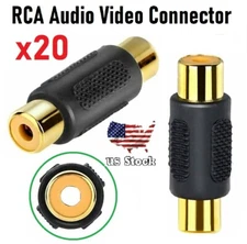 20PCS AV RCA Audio Video Female to Female Jack Coupler Adapter Connector