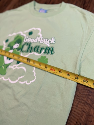 🔥Vintage 🔥Care Bears T-shirt Medium Green Good Luck Charm Bear Made In USA - Picture 3 of 8