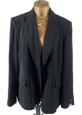 Dunnes Stores Blazer Jacket 22 Black Striped Button Up Formal New Rrp £35