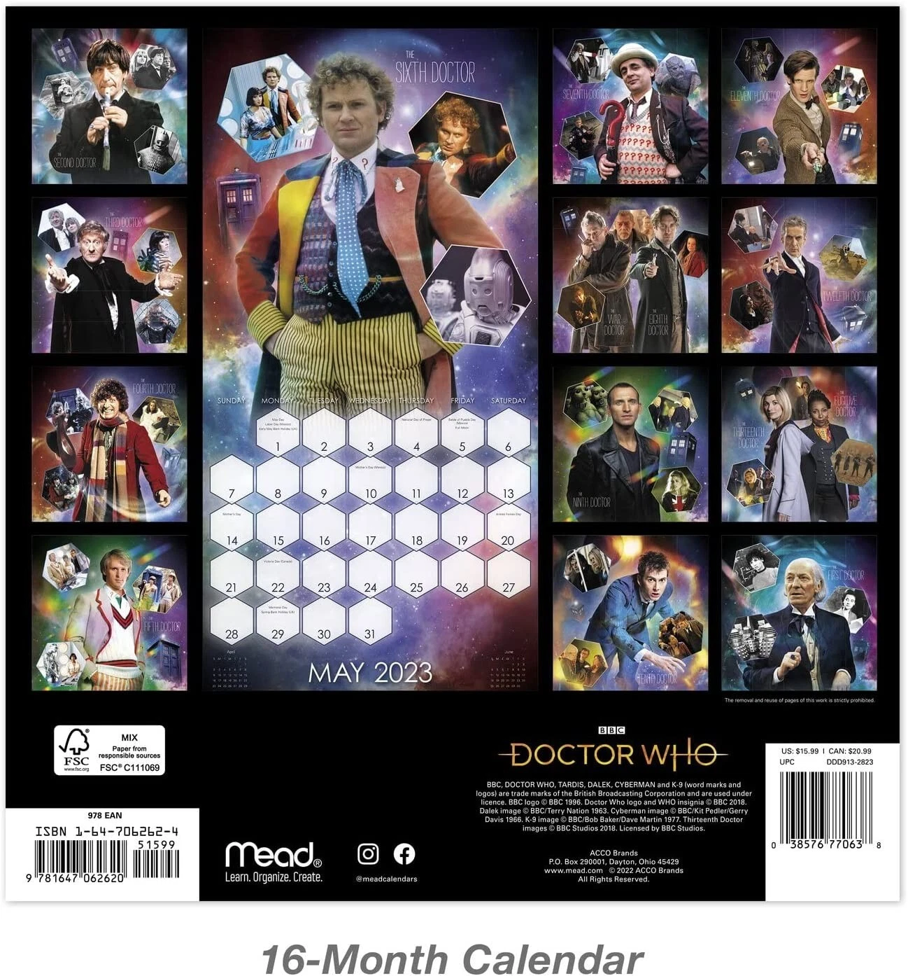 BBC Doctor Who 2026 Wall Calendar