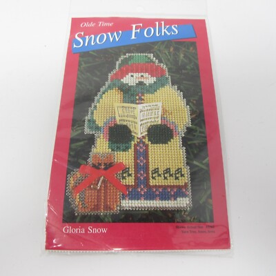 Yarn Tree Olde Time Snow Folks Cross Stitch Kit Gloria Snow #3365 Snowman NOS