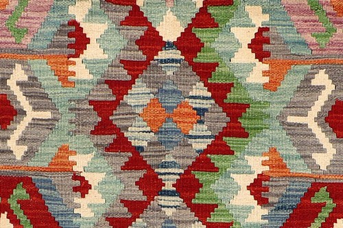 Afghan Maimana Kelim Teppich 150x200 Handgewebt Bunt Geometrisch Handarbeit 28 - Picture 4 of 5