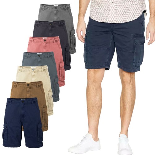 Nuevos pantalones cortos carga hombre hasta la rodilla pantalones chinos de verano bolsillos trabajo algodón |