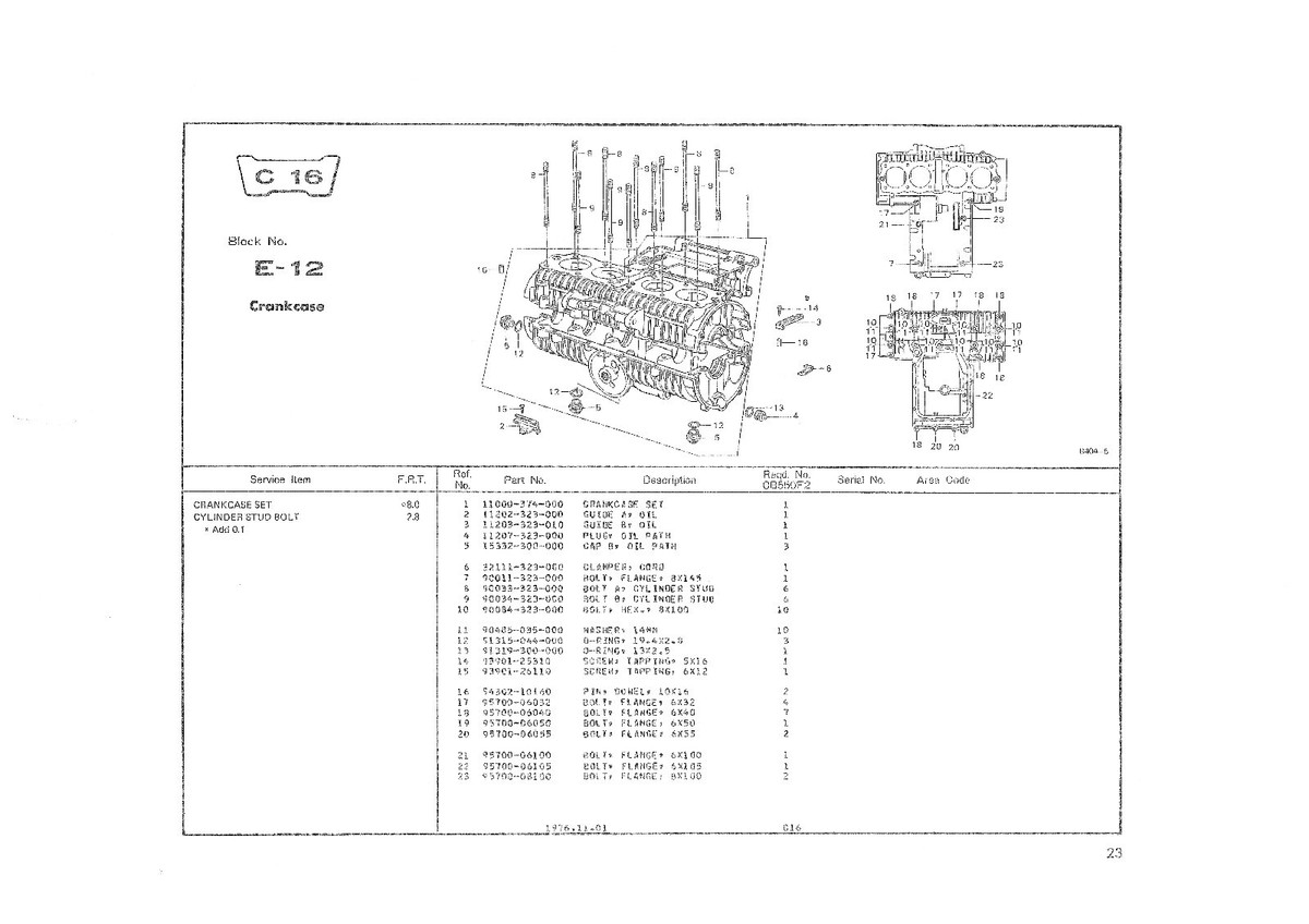 HONDA Parts Manual CB550 F2 CB550F2 1977 Replacement Spares