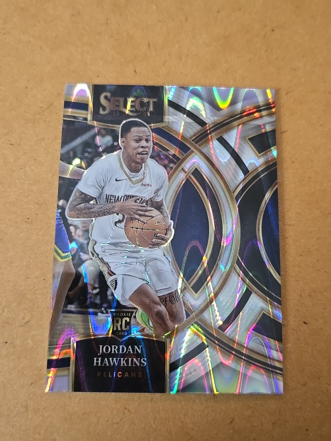 2023-24 Panini Select #124 Jordan Hawkins Premier Tectonic Prizm RC Pelicans